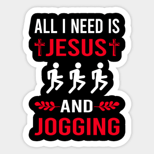 I Need Jesus And Jogging Jog Jogger Sticker